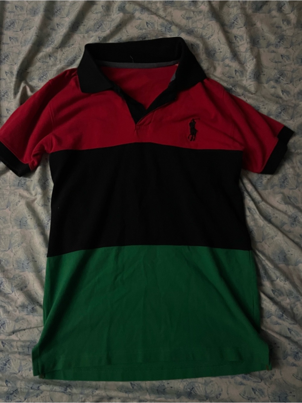 Polo Ralph Lauren Tricolor Striped Polo - Red, Black & Green Chief Keef